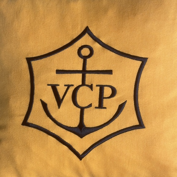 Veuve Clicquot Embroidered Bright Bold Orange Cushion, 38cm x 38cm Square - Picture 15 of 15